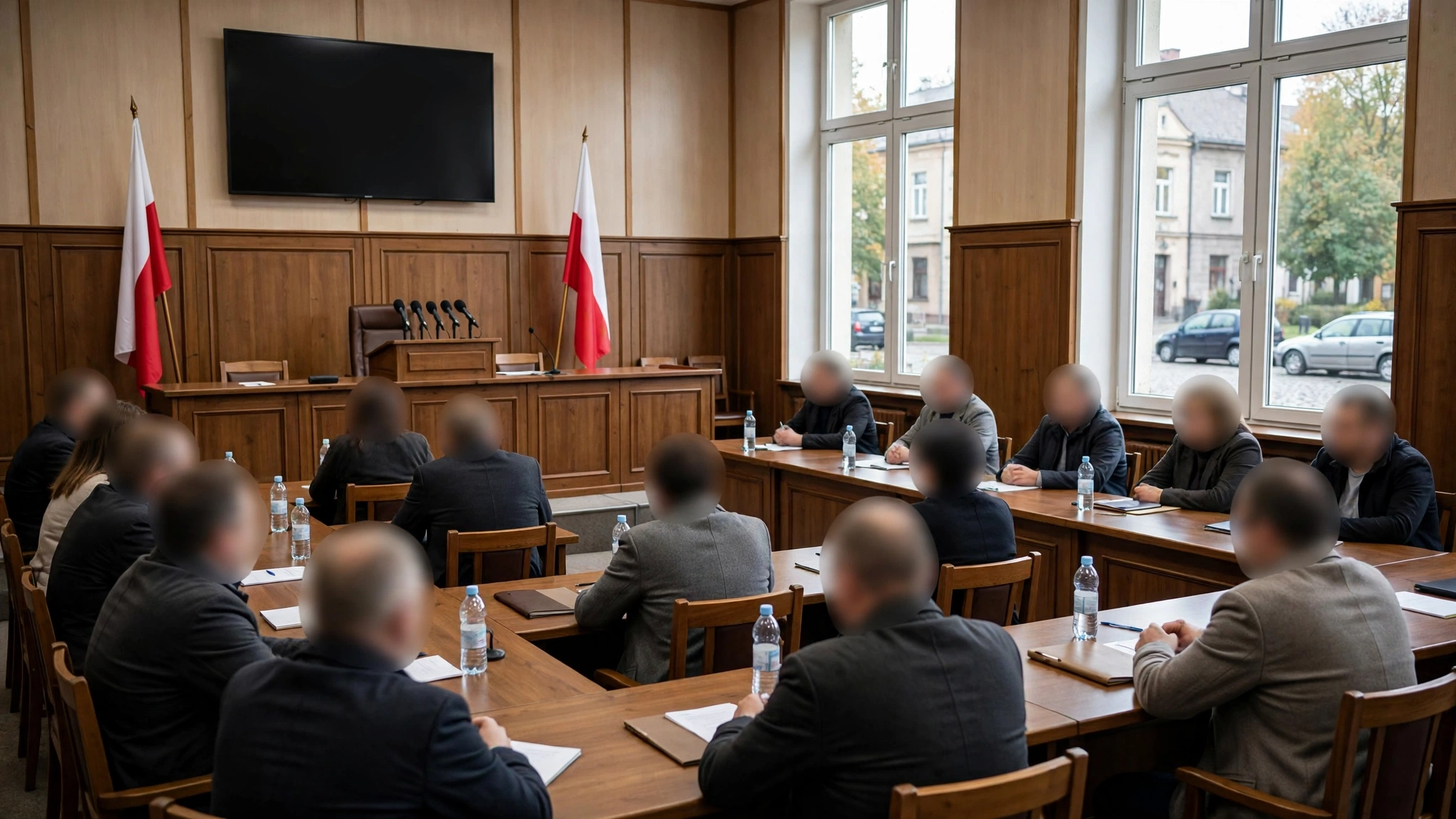 Sala obrad Urzędu Miejskiego w Tyczynie podczas ogłoszenia wyników wyborów burmistrza