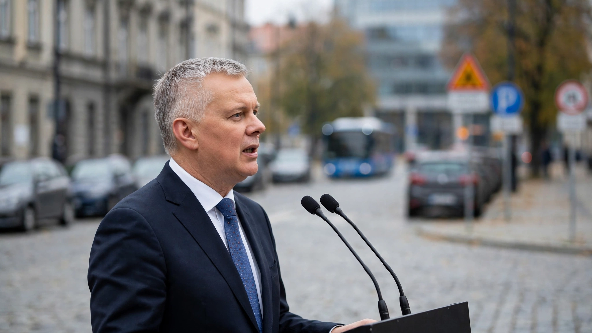 Minister Tomasz Siemoniak przemawia podczas spotkania Koalicji Obywatelskiej na Podkarpaciu
