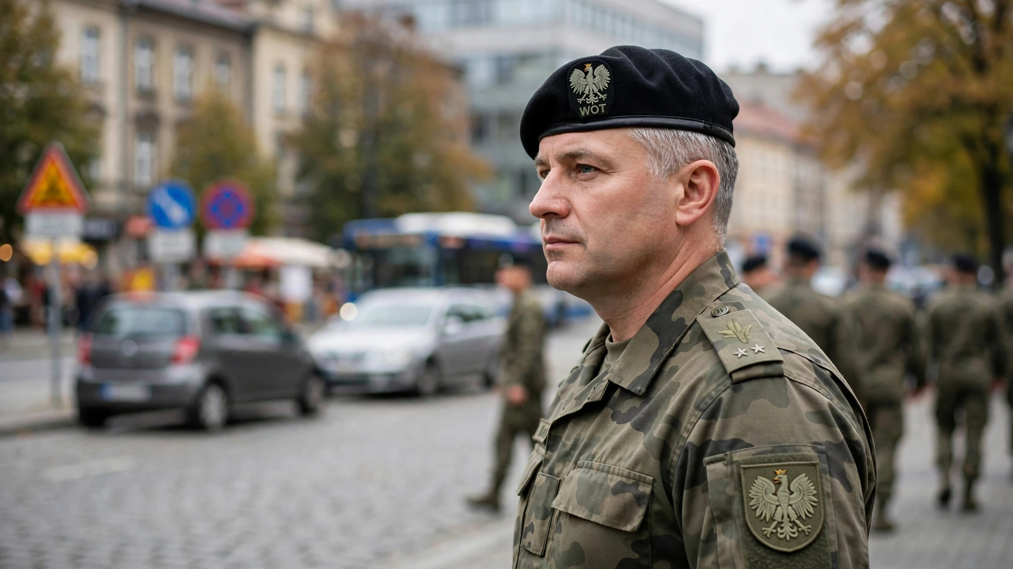 Kpt. Tadeusz Lutak w mundurze, zdjęcie archiwalne z wizyty żołnierzy WOT